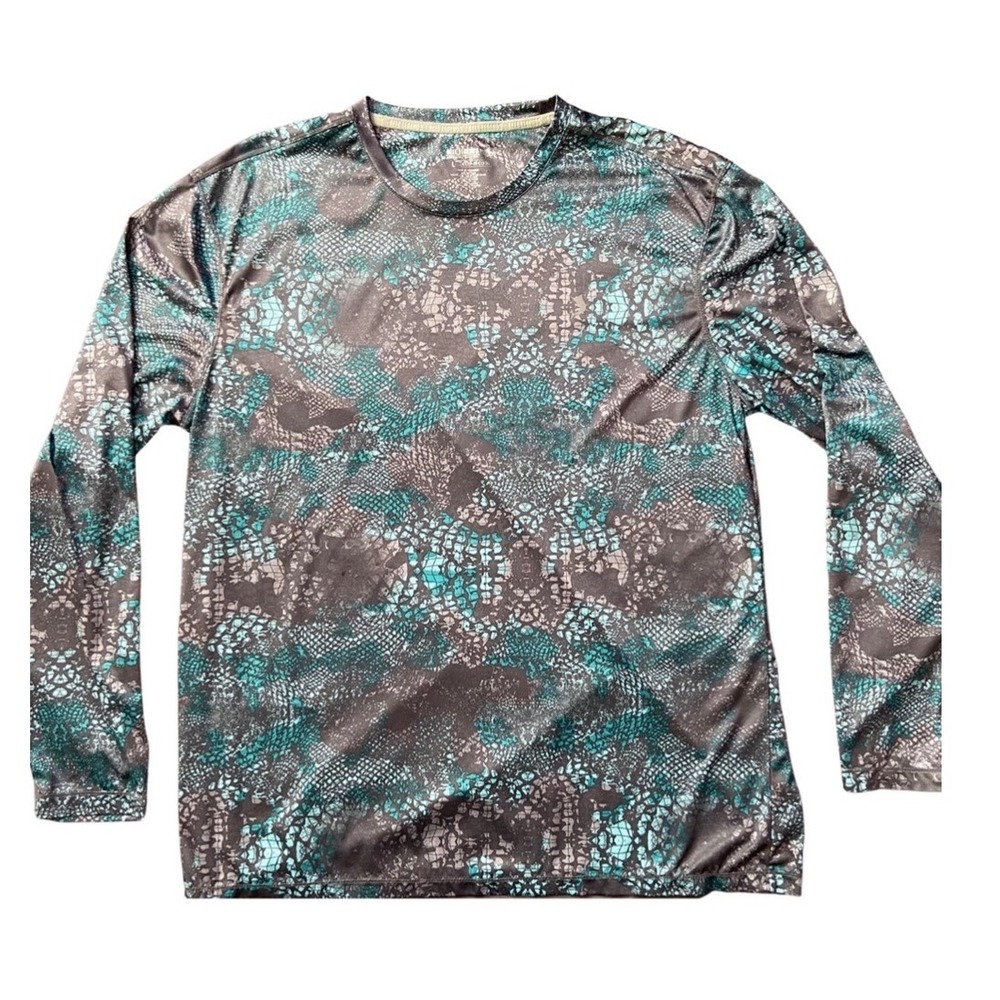 Reel Legends Keep It Cool Performance Shirt Mens XXL Grey Teal New With Tags